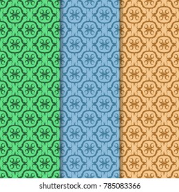 seamless geometric abstract pattern with floral motive