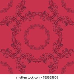 seamless geometric abstract pattern with floral motive