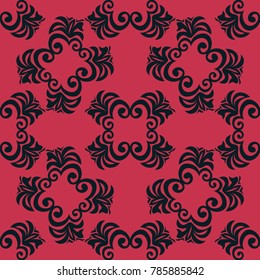seamless geometric abstract pattern with floral motive