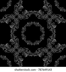 seamless geometric abstract pattern with floral motive