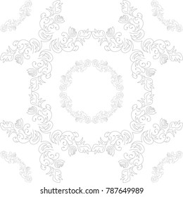seamless geometric abstract pattern with floral motive
