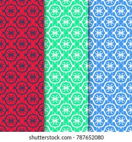 seamless geometric abstract pattern with floral motive