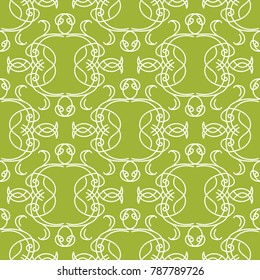 seamless geometric abstract pattern with floral motive