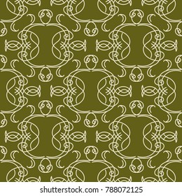 seamless geometric abstract pattern with floral motive