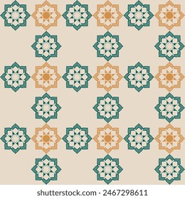seamless geometric abstract pattern with flowers on beige background abstract texture for fabrics surface textile paper packaging home decor stationery backgrounds and wallpaper vector