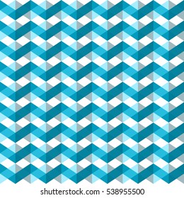 Seamless geometric abstract pattern in grey, white and blue colors. Vector.