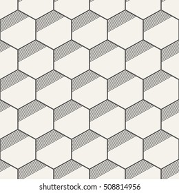 Seamless geometric abstract pattern from hexagons. Fashion geometrical pattern. For fashion textile, cloth, backgrounds. Vector monochrome background.
