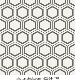 Seamless geometric abstract pattern of hexagons. Fashion geometrical pattern. For fashion textile, cloth, backgrounds. Vector background.