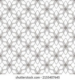 Ornamento de patrón abstracto geométrico sin inconveniente sobre un fondo blanco. Perfecto para la impresión de fondos y tejidos.