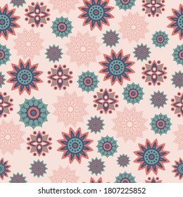 Seamless Geometric Abstract Pattern with Pastel color scheme
