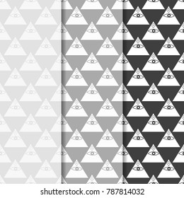seamless geometric abstract pattern pyramid with an eye