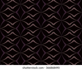 Seamless geometric abstract pattern. Rhombus bands, lines on light brown background. Brown dark colored. Vector
