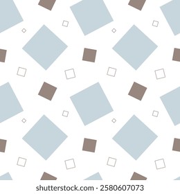 Seamless geometric abstract pattern with square on white background