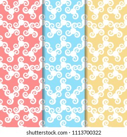 Seamless geometric abstract pattern with swirl