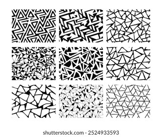Seamless geometric Abstract pattern Triangle crack Vector File