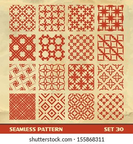 Seamless geometric abstract pattern. Vector set.