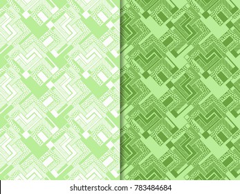 seamless geometric abstract pattern with waves of stripes and dots