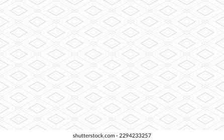 Nahtlose geometrische abstrakte Muster. Weiße und hellgraue Diagonallinie im Hombus auf weißem Hintergrund. Vektorgrafik, sauberer Hintergrund. für männliche Hemdbekleidung mit Spinnstoffumhüllung