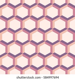 Seamless geometric abstract patterns from colorful hexagons. Retro colors. Fashion geometrical pattern. For fashion textile, cloth, backgrounds. Vector background.