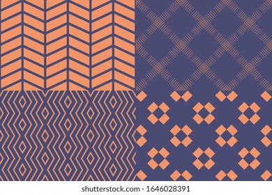 Seamless geometric abstract patterns set