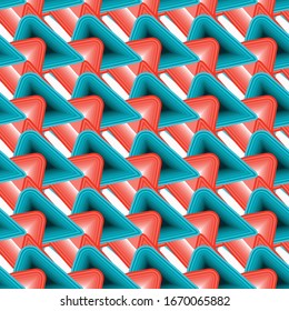 Seamless geometric abstract triangle texture background. Variegated interlocking geo shapes pattern. Funky mosaic grid style all over print. Trendy modern graphic gradient fashion swatch.