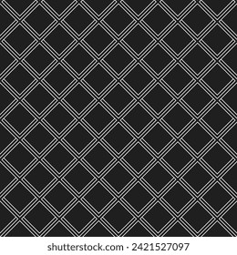 Patrón oscuro vectorial abstracto geométrico sin inconveniente con rombos. Ornamento geométrico blanco negro moderno. Fondo moderno sin igual