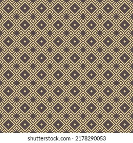 Seamless geometric abstract vector pattern whith rhombuses. Geometric modern brown and golden ornament. Seamless modern background