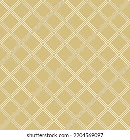 Seamless geometric abstract vector pattern whith golden and white rhombuses. Geometric modern ornament. Seamless modern background