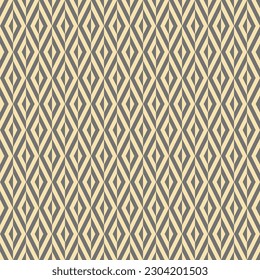 Seamless geometric abstract vector pattern whith rhombuses. Geometric gray and golden modern ornament. Seamless modern background