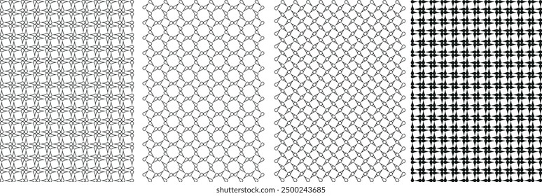 Seamless Geometric Abstract Vector Pattern Background, Unique Colorable Seamless Vector Pattern Set. 