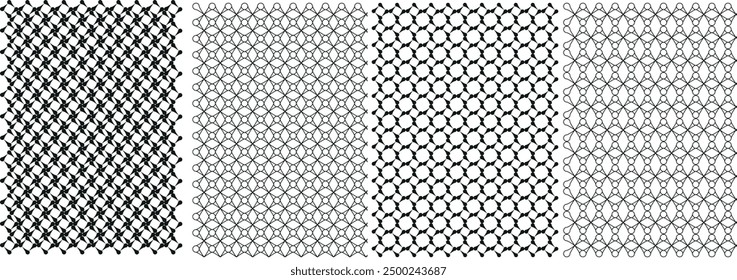 Seamless Geometric Abstract Vector Pattern Background, Unique Colorable Seamless Vector Pattern Set. 