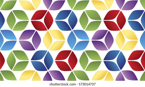 Seamless geometric abstract vector pattern background made of 3d cubes. Modern multicolor cubist art.