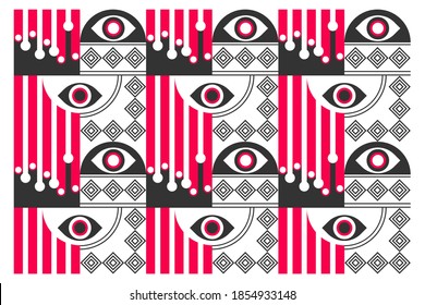 Seamless geometric abstraction background. Poster design.