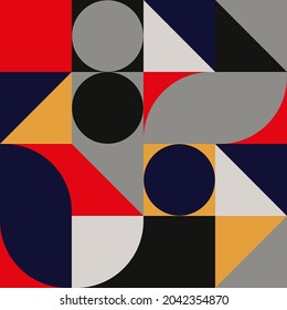 abstracción geométrica perfecta. triángulos, cuadrados, círculos. imprimir en ropa o imprimir