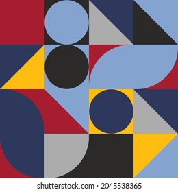 abstracción geométrica perfecta. triángulos, cuadrados, círculos. imprimir en ropa o imprimir