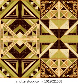 Seamless geometric African pattern. Ethnic ornament on the carpet. Aztec style. Tribal ethnic vector texture. Embroidery on fabric. Indian, Mexican, folk pattern. Quilting, patchwork, jacquard.