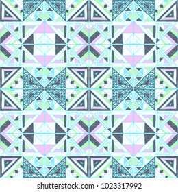 Seamless geometric African pattern. Ethnic ornament on the carpet. Aztec style. Tribal ethnic vector texture. Embroidery on fabric. Indian, Mexican, folk pattern. Quilting, patchwork, jacquard.