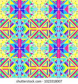 Seamless geometric African pattern. Ethnic ornament on the carpet. Aztec style. Tribal ethnic vector texture. Embroidery on fabric. Indian, Mexican, folk pattern. Quilting, patchwork, jacquard.