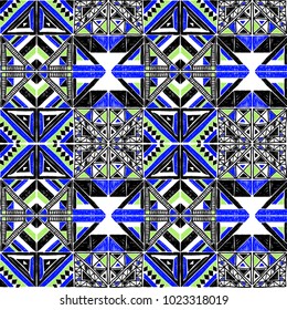 Seamless geometric African pattern. Ethnic ornament on the carpet. Aztec style. Tribal ethnic vector texture. Embroidery on fabric. Indian, Mexican, folk pattern. Quilting, patchwork, jacquard.