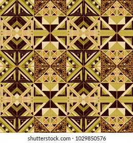 Seamless geometric African pattern. Ethnic ornament on the carpet. Aztec style. Tribal ethnic vector texture. Embroidery on fabric. Indian, Mexican, folk pattern. Quilting, patchwork, jacquard.