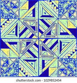 Seamless geometric African pattern. Ethnic ornament on the carpet. Aztec style. Tribal ethnic vector texture. Embroidery on fabric. Indian, Mexican, folk pattern. Quilting, patchwork, jacquard.