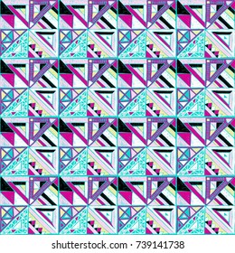 Seamless geometric African pattern. Ethnic ornament on the carpet. Aztec style. Tribal ethnic vector texture. Embroidery on fabric. Indian, Mexican, folk pattern. Quilting, patchwork, jacquard.