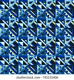 Seamless geometric African pattern. Ethnic ornament on the carpet. Aztec style. Tribal ethnic vector texture. Embroidery on fabric. Indian, Mexican, folk pattern. Quilting, patchwork, jacquard.