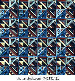 Seamless geometric African pattern. Ethnic ornament on the carpet. Aztec style. Tribal ethnic vector texture. Embroidery on fabric. Indian, Mexican, folk pattern. Quilting, patchwork, jacquard.