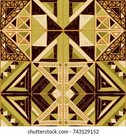 Seamless geometric African pattern. Ethnic ornament on the carpet. Aztec style. Tribal ethnic vector texture. Embroidery on fabric. Indian, Mexican, folk pattern. Quilting, patchwork, jacquard.