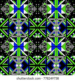 Seamless geometric African pattern. Ethnic ornament on the carpet. Aztec style. Tribal ethnic vector texture. Embroidery on fabric. Indian, Mexican, folk pattern. Quilting, patchwork, jacquard.