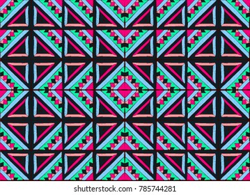 Seamless geometric African pattern. Ethnic ornament on the carpet. Aztec style. Tribal ethnic vector texture. Embroidery on fabric. Indian, Mexican, folk pattern. Quilting, patchwork, jacquard.