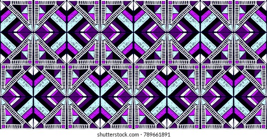 Seamless geometric African pattern. Ethnic ornament on the carpet. Aztec style. Tribal ethnic vector texture. Embroidery on fabric. Indian, Mexican, folk pattern. Quilting, patchwork, jacquard.