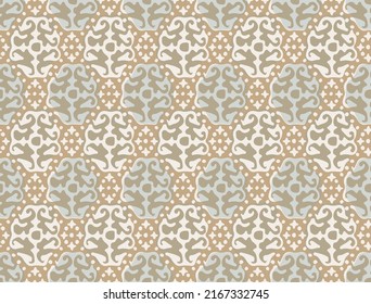 Seamless geometric Ajrakh pattern and block printing digital batik
