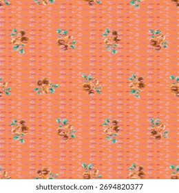 Seamless geometric, animal. and flower vector pattern design. Watercolor floral and animal background. 